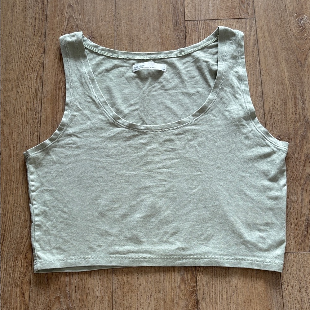 💕Gym/Fitness💛OAK + FORT Light Green Crop Top-S